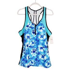 Angel Season Womens Blue Tie-Dye Racerback Tank Top 3XL With Tags